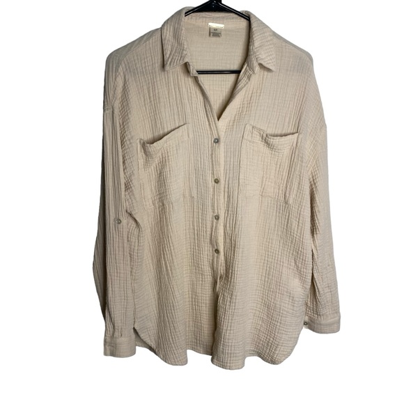 Magaschoni Tops Magaschoni Gauze Organic Cotton Blouse Cream Color